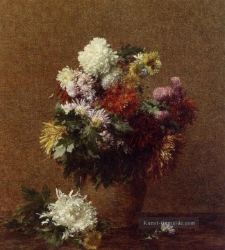  blumen - Großer Blumenstrauß aus Chrysanthemen Blumenmalern Henri Fantin Latour